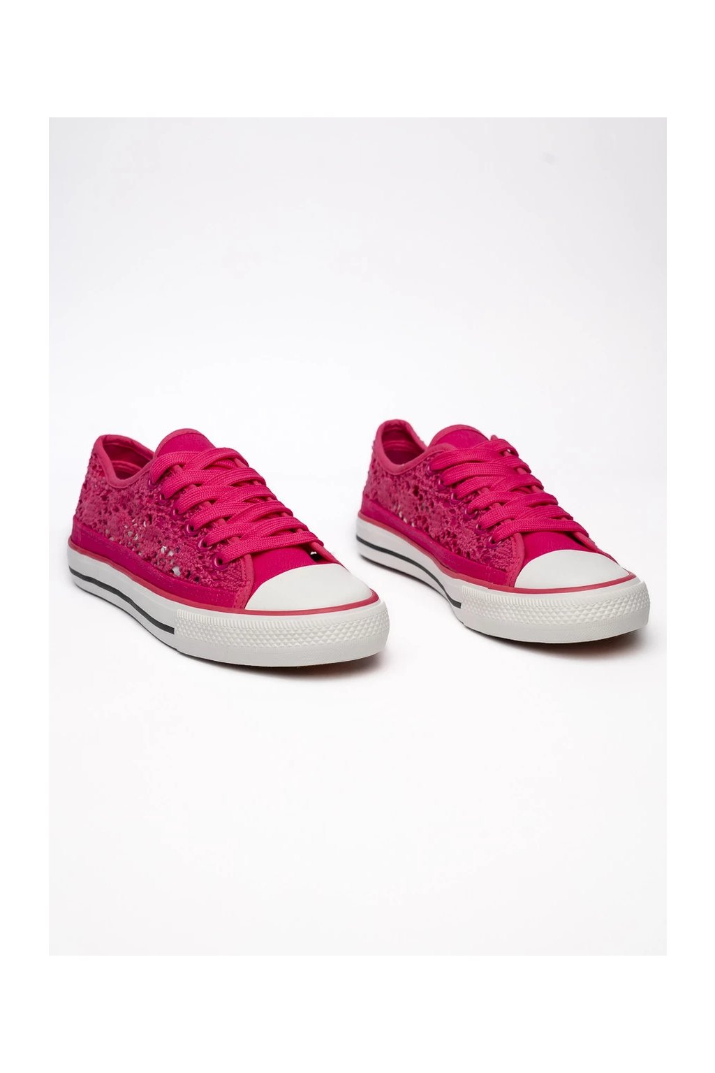 Červené dámske šnúrované tenisky s vzorom bandány z textilného materiálu na bežné nosenie, kód produktu C2023