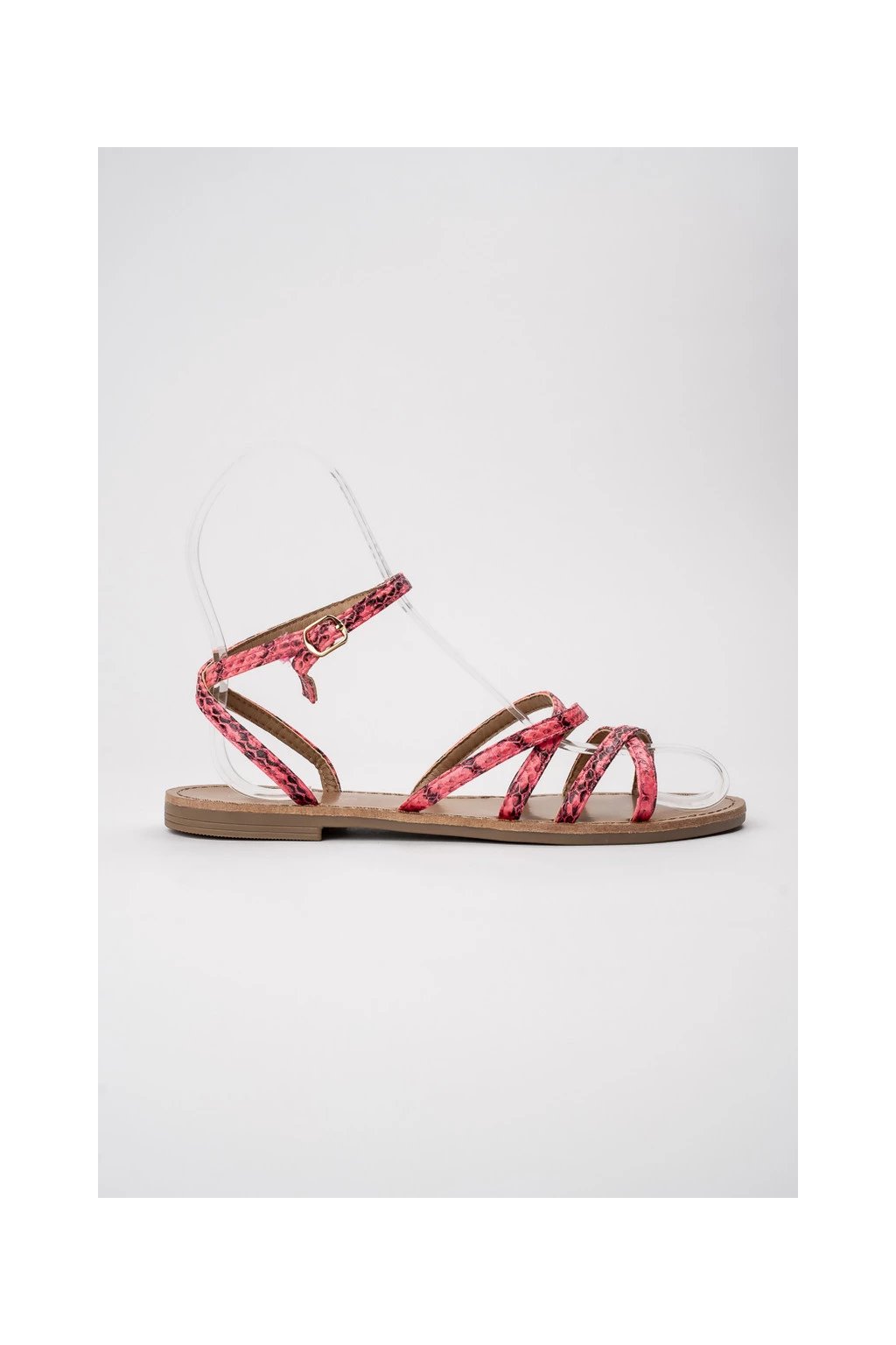 Dámske čierne sandále s hadím vzorom na pásoch, Tworzywo syntetyczne, kód produktu JB1919