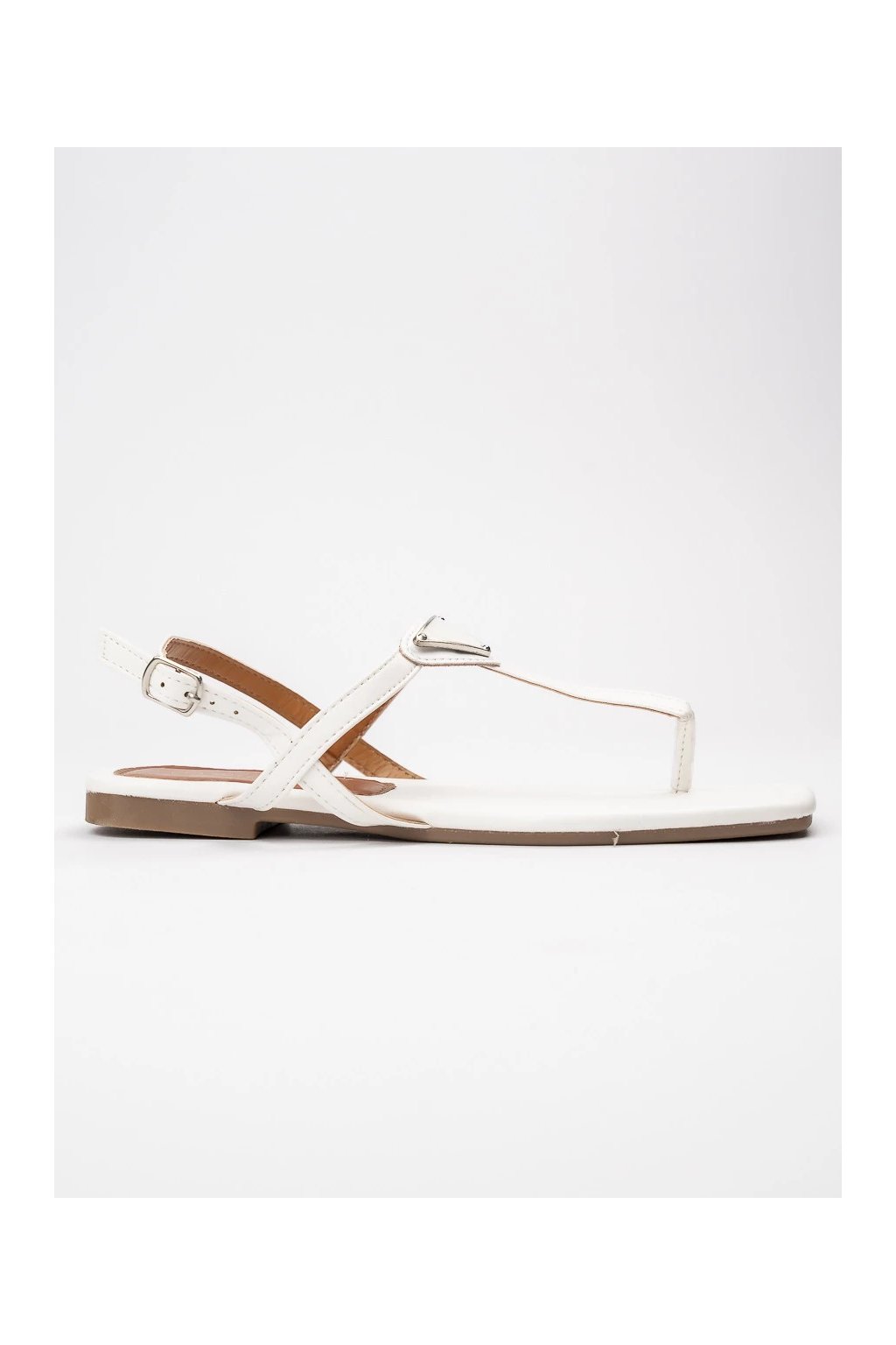 Dámske biele sandále z eko kože, pletené, elegantné a casual, kód produktu AF251 WHITE