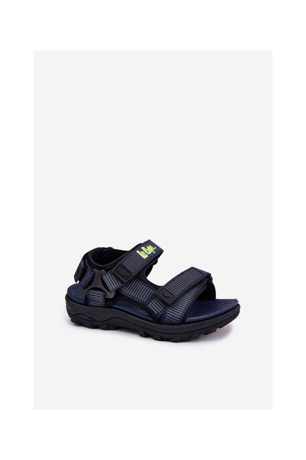 Detské modré sandále Lee Cooper s suchým zipsom, textil, rovná podrážka, kód produktu LCW-25-34-3569K