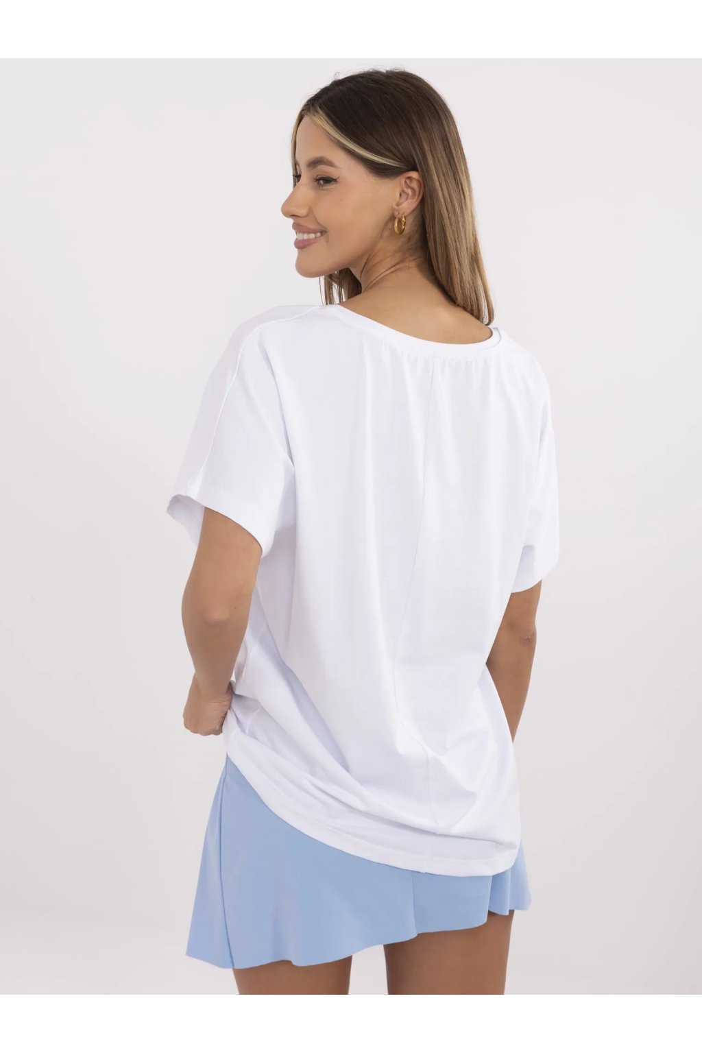 Dámske tričko s potlačou bielej farby, kód produktu CLM-TS-0023.94