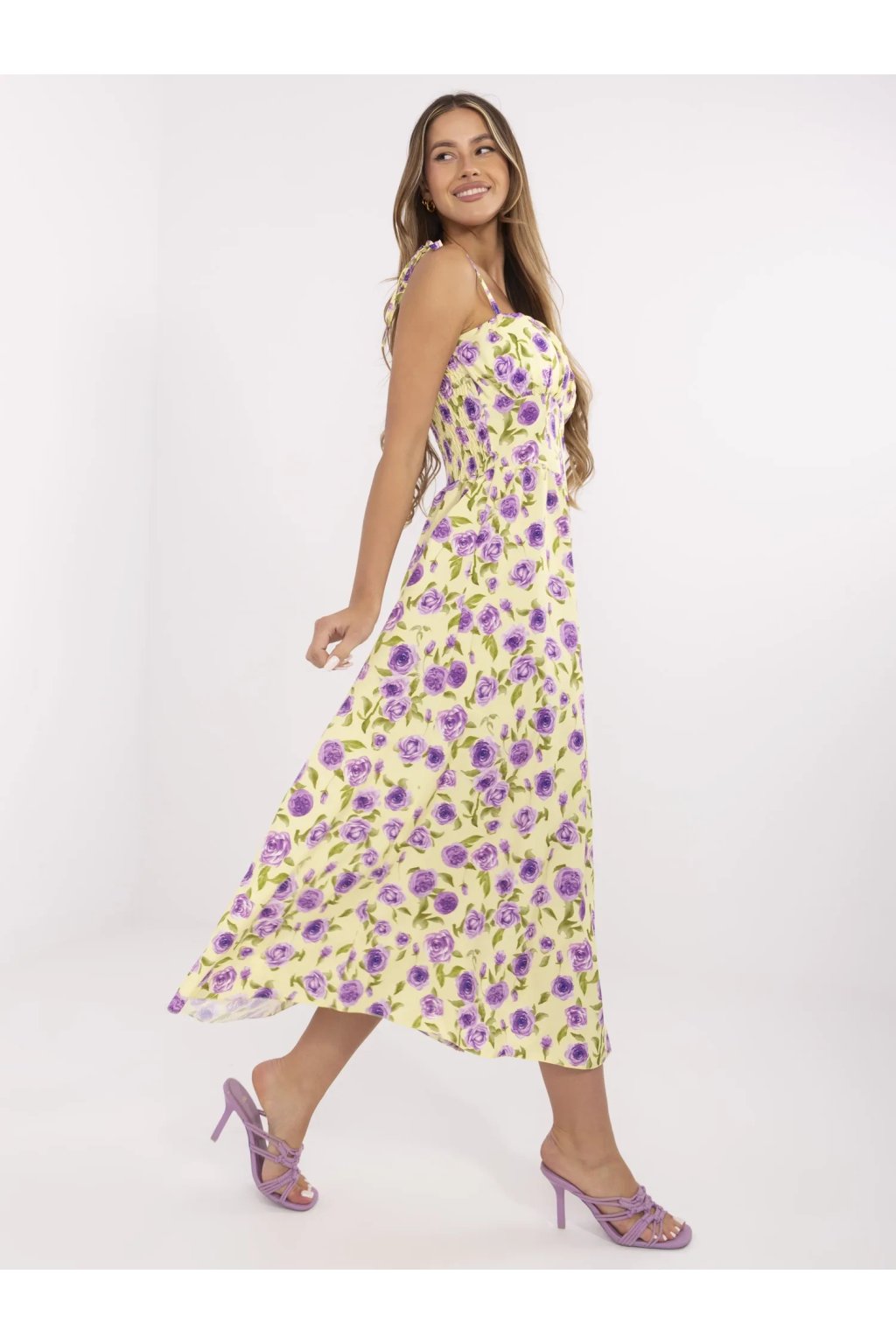 Dámske svetlo-žlte šaty letne kód produktu MI-SK-23817-3.96