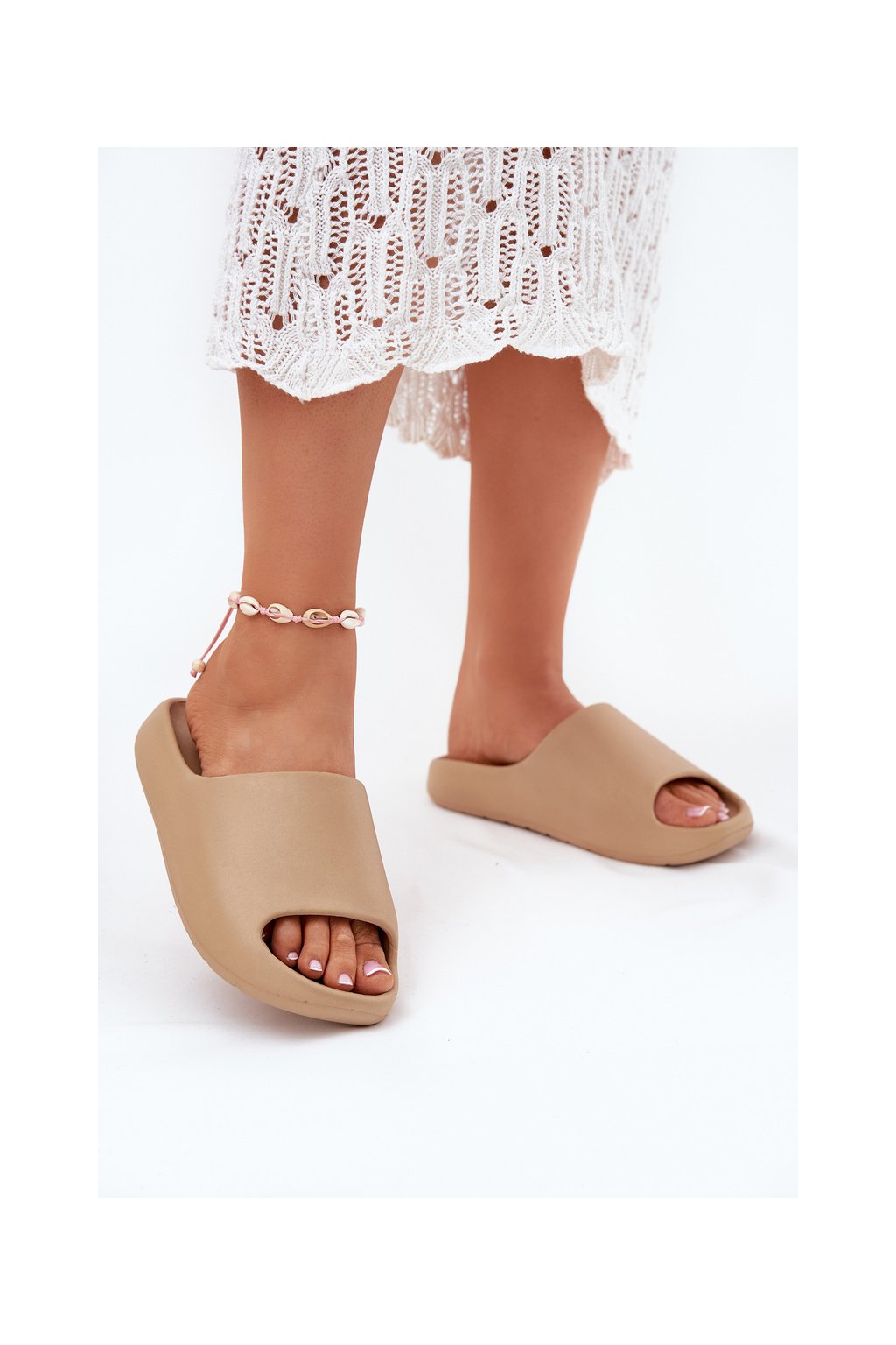 Dámske tmavohnedé penové papuče na rovnej podrážke Rivasol, kód produktu 831 KHAKI (Veľkosť 36)