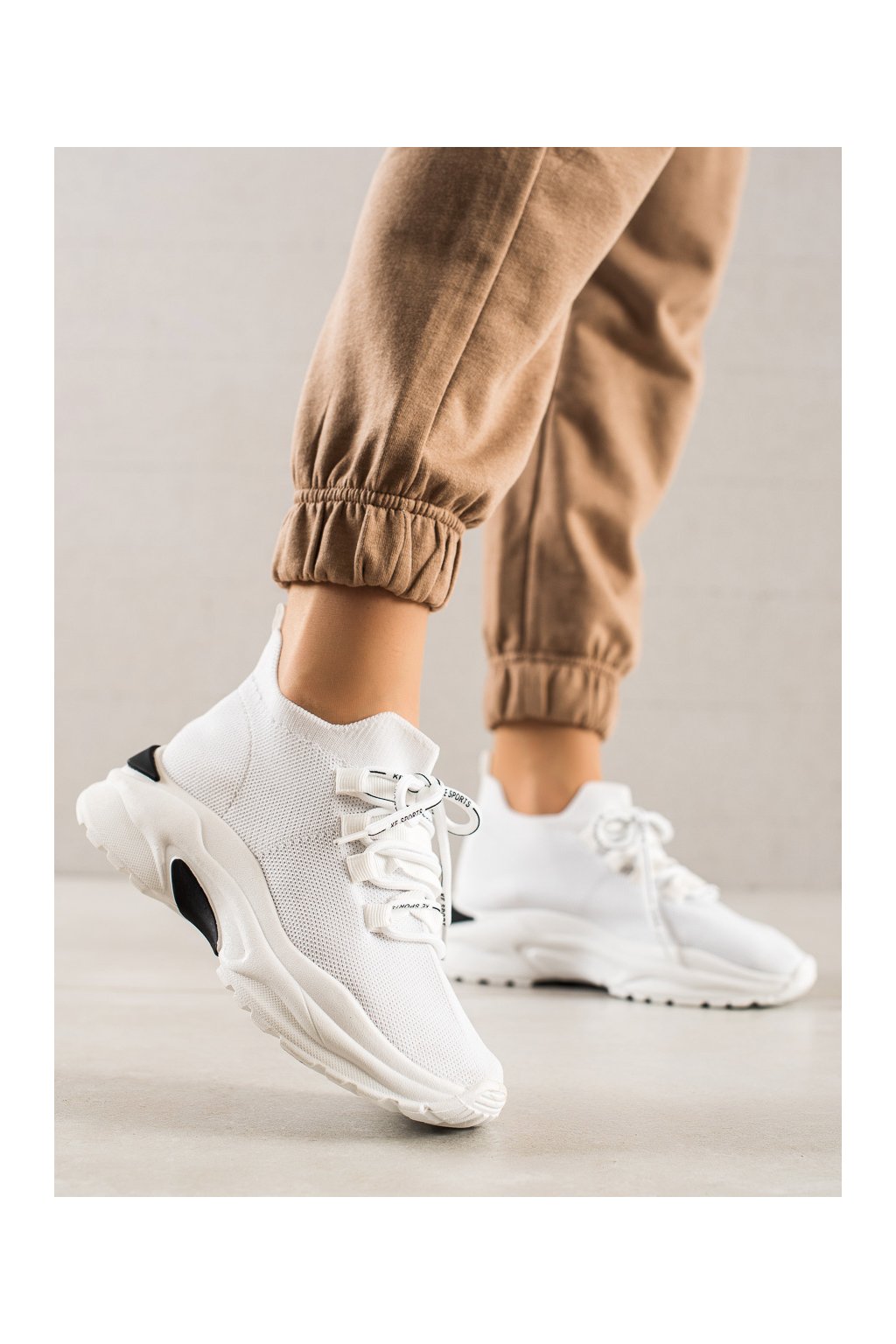 Biele dámske textilné tenisky Shelovet, kód produktu 76074-A (Veľkosť 36)