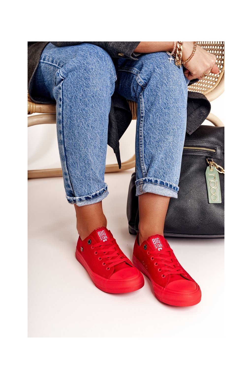 Červené dámske tenisky značky BS, kód produktu AA274007 RED (Veľkosť 36)