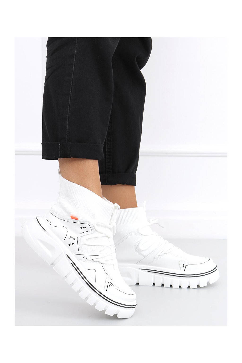 Dámske biele tenisky, kód produktu AD-368 (Veľkosť 35)