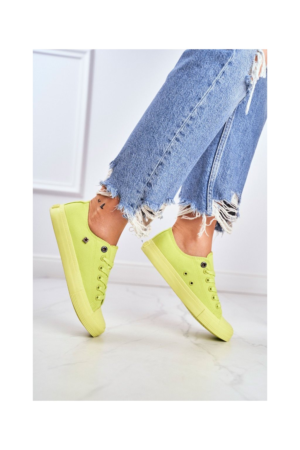 Zelené dámske tenisky značky BS, kód produktu AA274012 LIM (Veľkosť 36)