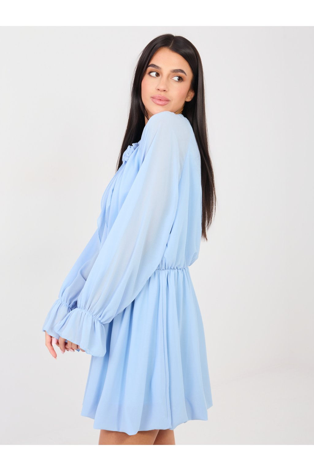 Dámske svetlo-modre šaty elegantné kód produktu MI-SK-A1554.67 (Farba Svetlo-modrá, Veľkosť ONE SIZE)