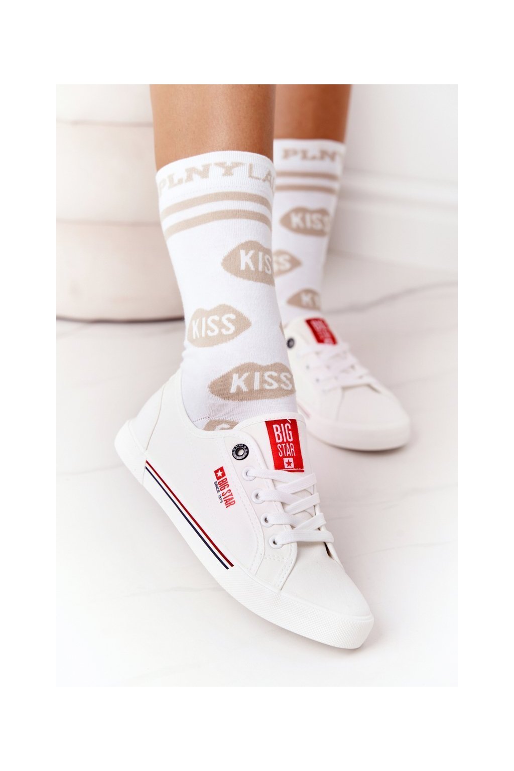 Biele dámske módne tenisky NAJ.SK, kód produktu HH274059 WHITE (Veľkosť 36)