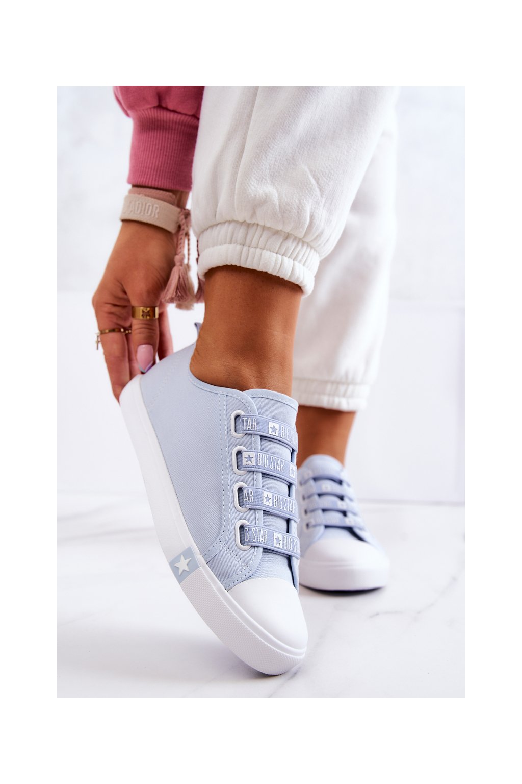 Modré dámske tenisky BIG STAR, klasický štýl, kód produktu HH274095 BLUE (Veľkosť 36)