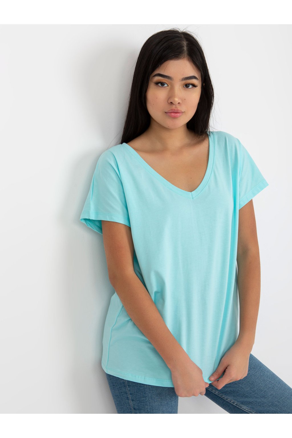 Dámske mätové bavlnené tričko s elastanom, kód produktu RV-TS-4832.85 (Veľkosť L, Farba Metová)