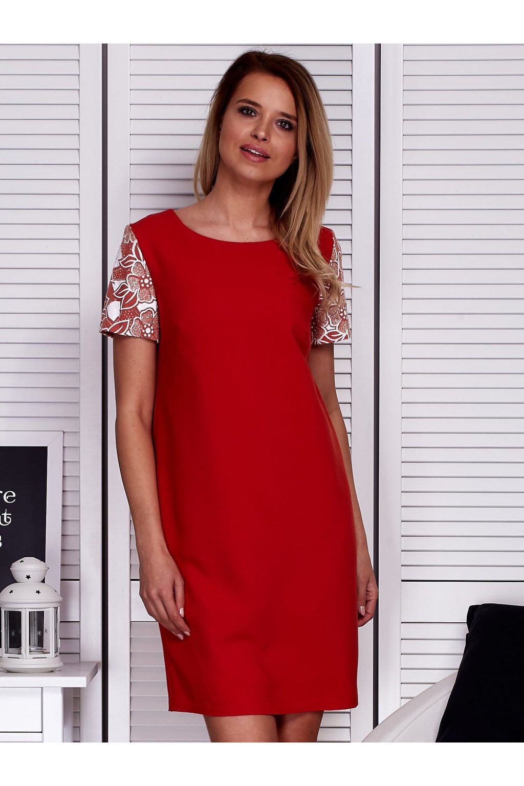 Dámske šaty pomarančovo-tehlovej farby, kód produktu NU-SK-7471.78 (Farba Pomarančová)