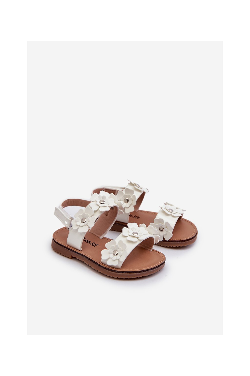 Biele detské sandále s eko kožou a suchým zipsom, kód produktu 335-1A/2A/3A WHT (Veľkosť 19)