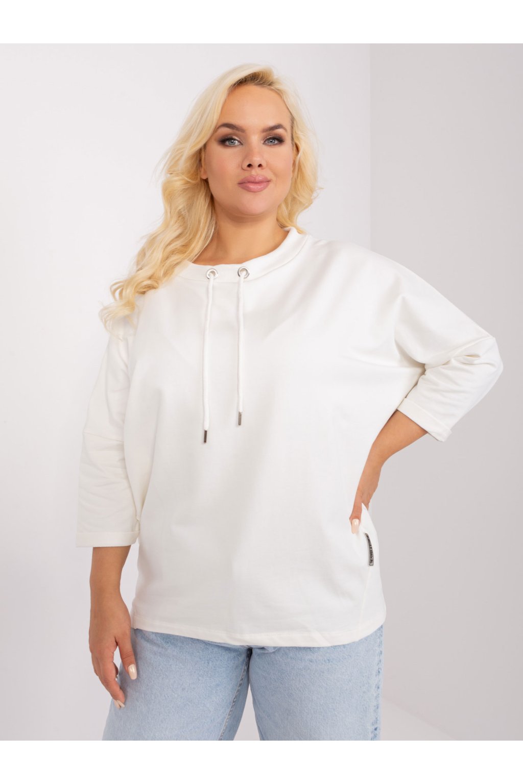 Okrová dámska blúzka plus size s elastanom, kód produktu RV-BZ-9086.57P (Veľkosť one size, Farba Okrová)