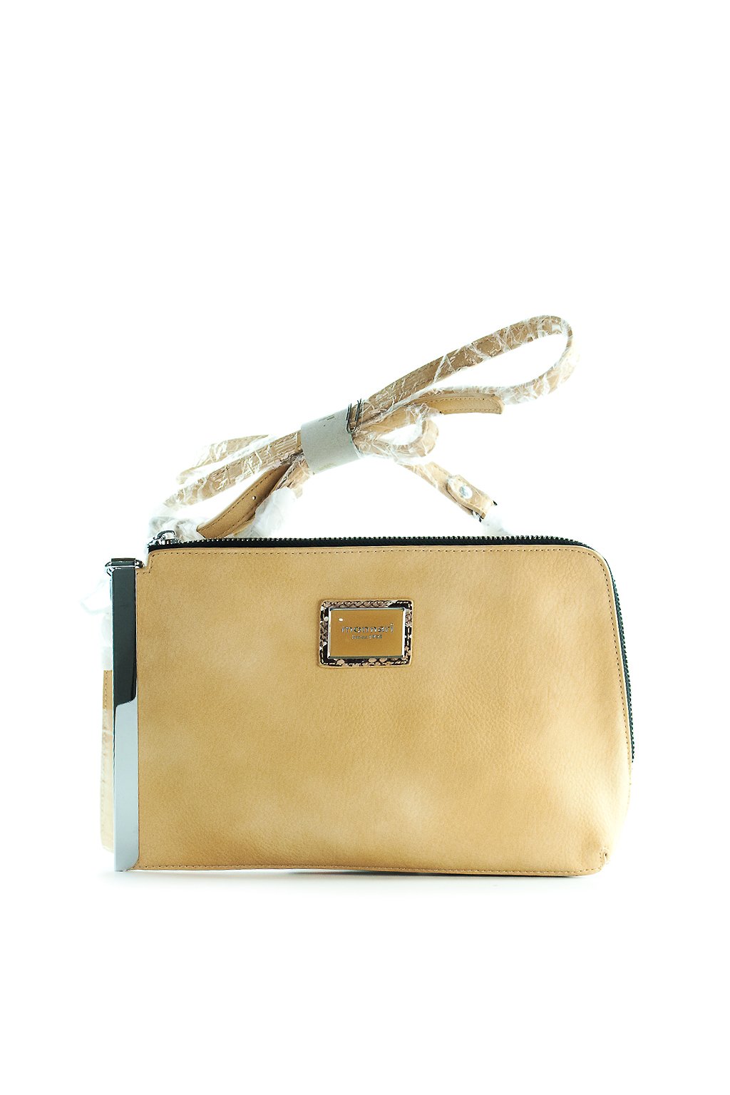 Béžová listová kabelka Monnari z eko koženého materiálu s prídavným ramienkom, kód produktu 3730 J15