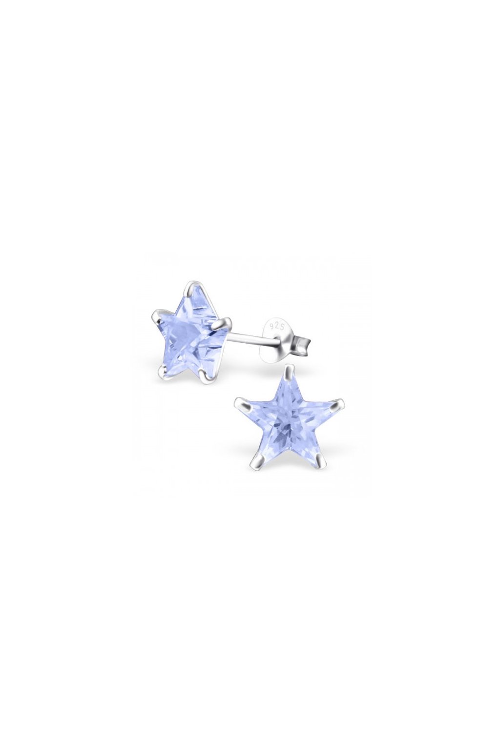 Strieborné dámske náušnice s hviezdami a levanederovým zirkónom 925, kód produktu MS7125