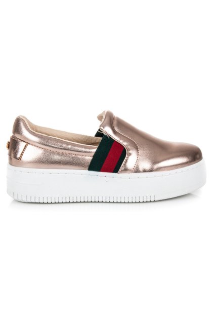 Ružové tenisky slip on na platforme Kylie K1771301CH