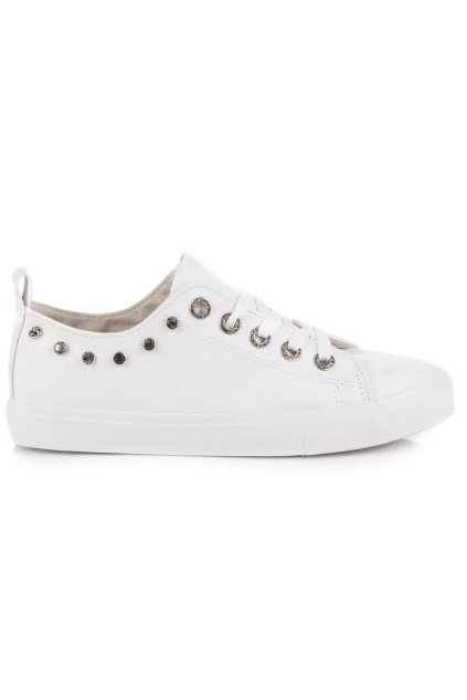 Biele zdobené tenisky s cvokmi Seastar BL122W