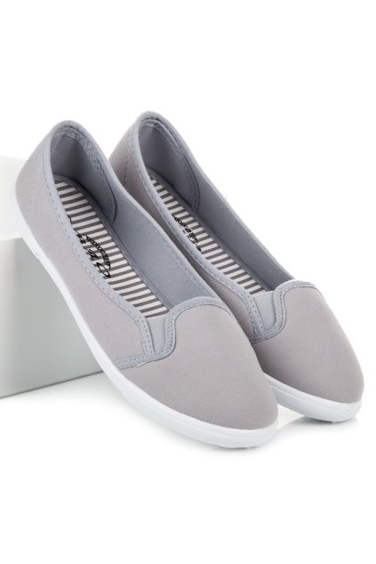 Sivé plátené tenisky slip on Cnb