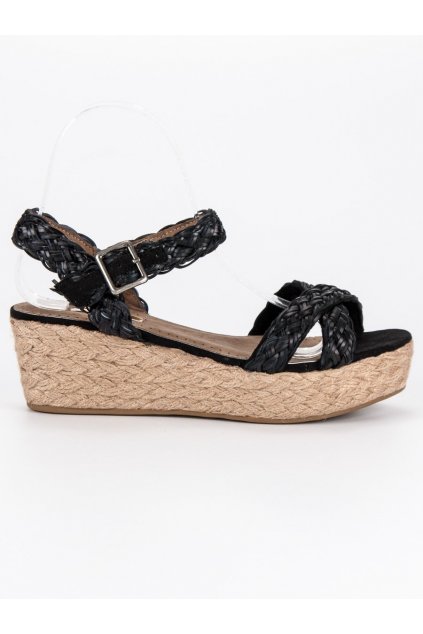 Čierne sandálky espadrilky C6353NE