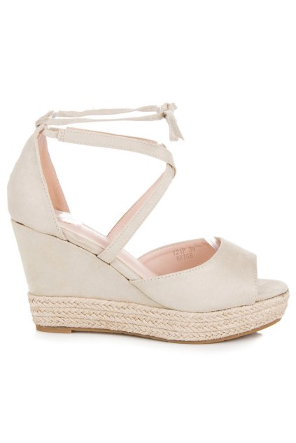 Béžové sandále espadrilky na platforme Seastar