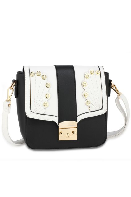 Crossbody čierna / biela kabelka Rowan AG00628