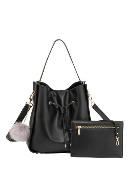 Kabelka na rameno Marie čierna + pouch AG00591M