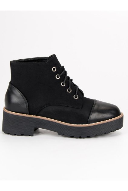 Dámske čierne topánky workery 90173-6B