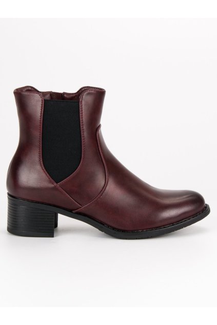 Bordové členkové čižmy pérka VINCEZA HX19-16047BUR