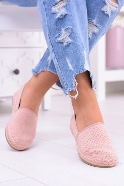 Ľahké espadrilky púdrovo ružové tenisky Estelle