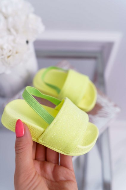 Detské dievčenské šľapky s brokátom Limon Rimia