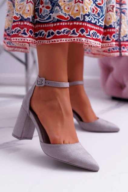 Dámske Lodičky na podpätku sivé Harye LL186 GREY