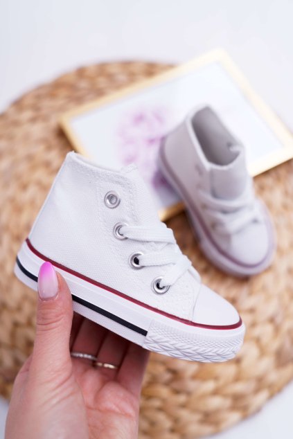 Detské vysoké tenisky biele Filemon 80090 WHITE