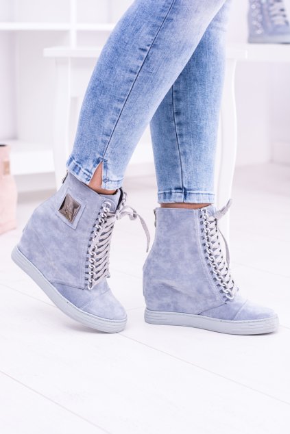 Dámska obuv Sneakers Lu Boo semišové tenisky modré Monica B-2 GREY