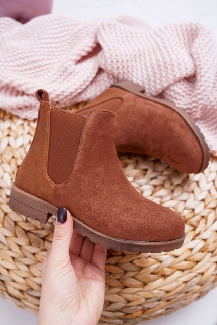 Detské členkové topánky ťavia Mergolo NJSK KID076 CAMEL
