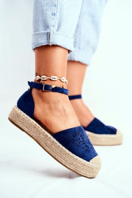 Dámske Espadrilky Lnené tmavo modré Palermo NJSK PK02P