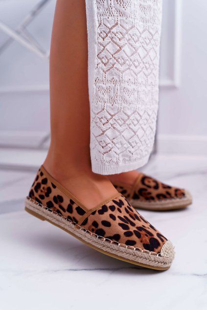 Dámske Espadrilky Slip On Semišové Leopard Jungle NJSK CD-1