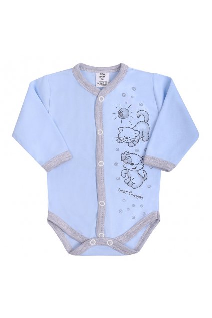Dojčenské body celorozopínacie New Baby Kamaráti modré