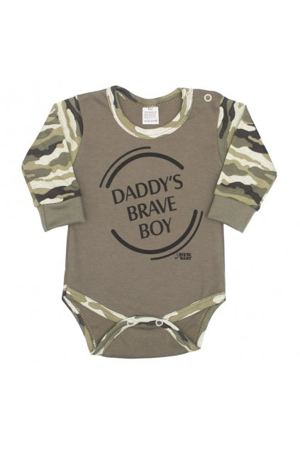 Dojčenské body s dlhým rukávom New Baby Army boy