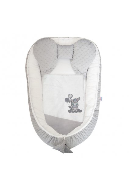 Hniezdočko s perinkou pre bábätko Minky New Baby Zebra exclusive bielo-sivé