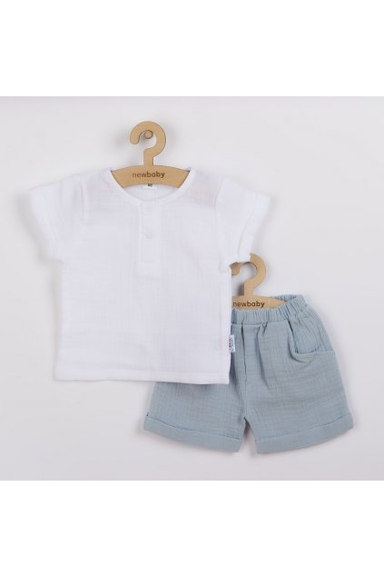 Dojčenská mušelínová súpravička New Baby Summer Nature Collection modrá