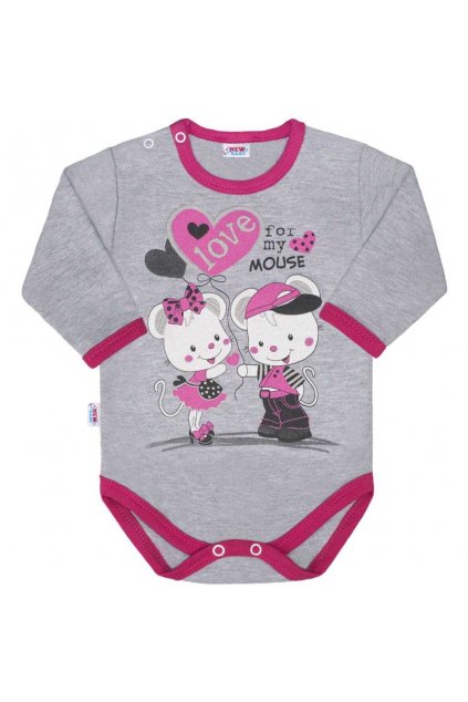Detské body s dlhým rukávom New Baby Love Mouse