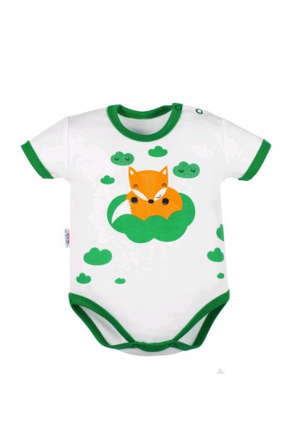 Dojčenské body s krátkym rukávom New Baby Líška zelená