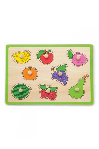 Detské drevené puzzle s úchytmi Viga Ovocie