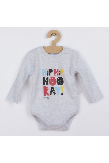 Dojčenské body s dlhým rukávom Koala Hip-Hip sivé