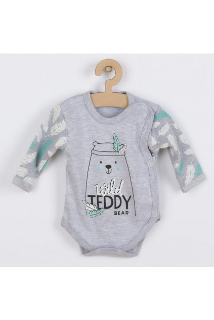 Dojčenské body s bočným zapínaním New Baby Wild Teddy