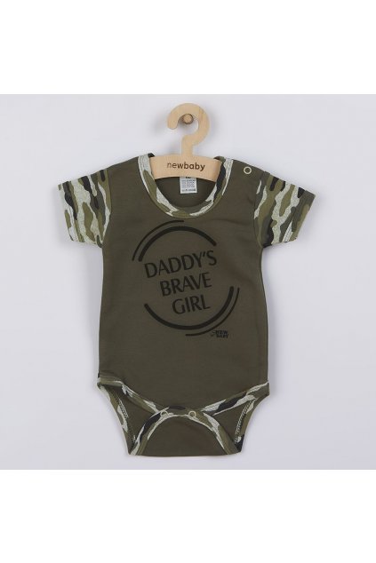 Dojčenské body s krátkym rukávom New Baby Army girl