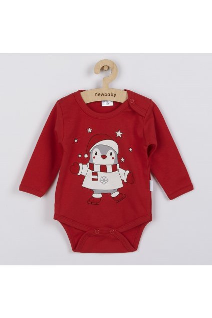 Dojčenské body s dlhým rukávom New Baby Winter Penguin