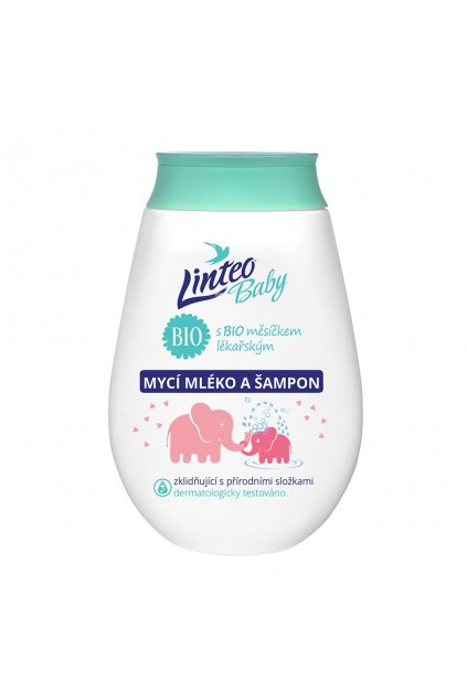 Detské umývacie mlieko a šampón Linteo Baby s nechtíkom lekárskym 250ml