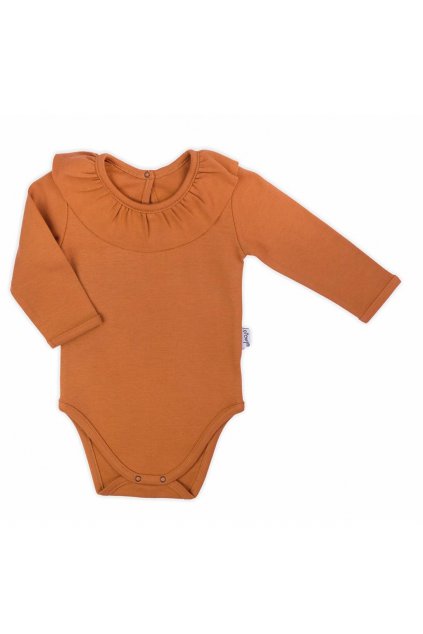 Dojčenské body s dlhým rukávom Nicol Mia hnedé